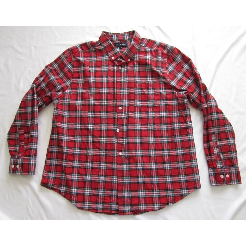 Men's Five Four Mark McNairy Plaid Cotton Long Sleeve Sleeve Shirt Sz 2X (MT506)
